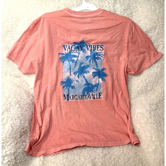 Margaritaville T-shirt Vacay Vibes Short Sleeve Tee Burn Coral XL - Picture 4 of 4